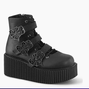 DEMONIA Spider Web Buckle Platform Boot/Sandal